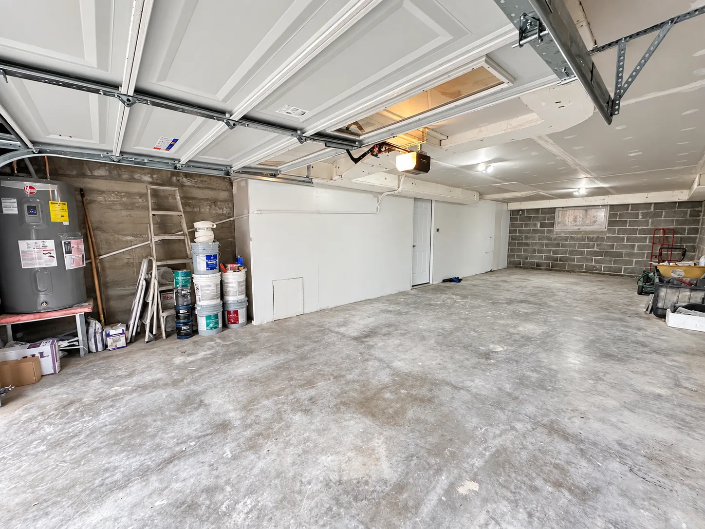 Inside the tandem garage