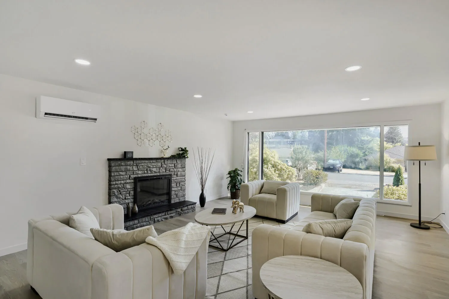Living room with picture window