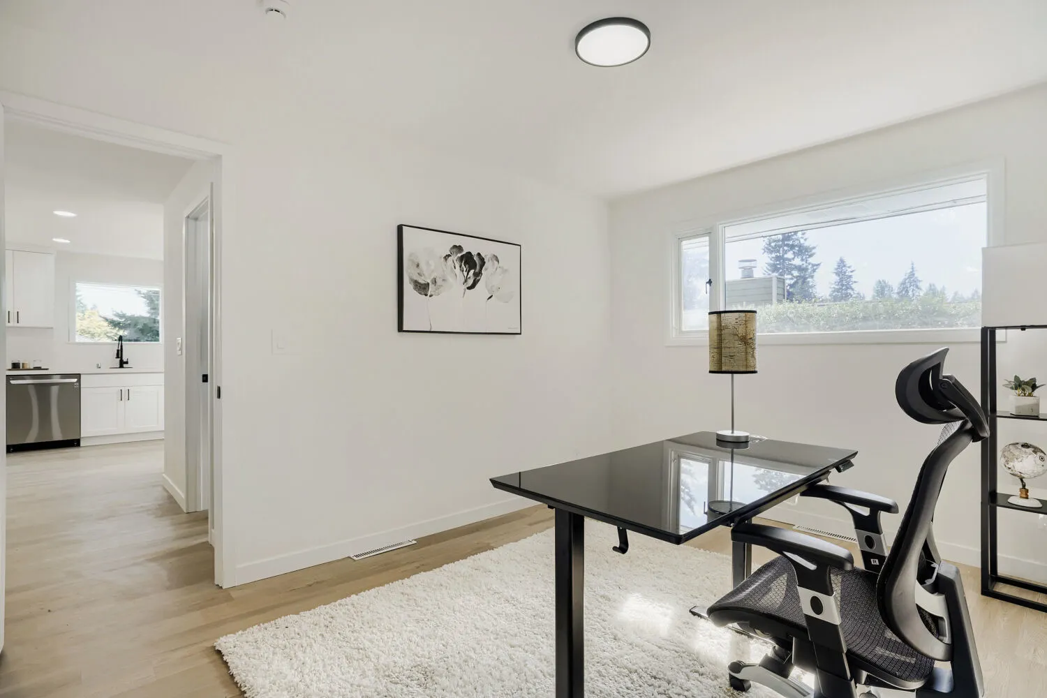 Main floor room staged as an office